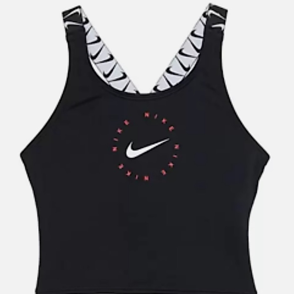 Nike Big Girls Logo Tape Crossback Tankini Top